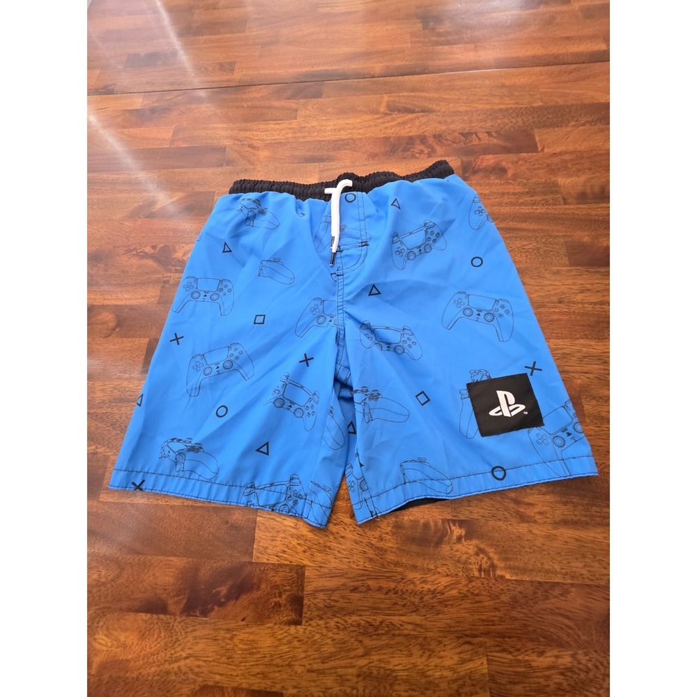 PlayStation Gaming Kids Swim Trunks Boys Size 10/12  UPF-50+ Bathing Suit Sku 89
